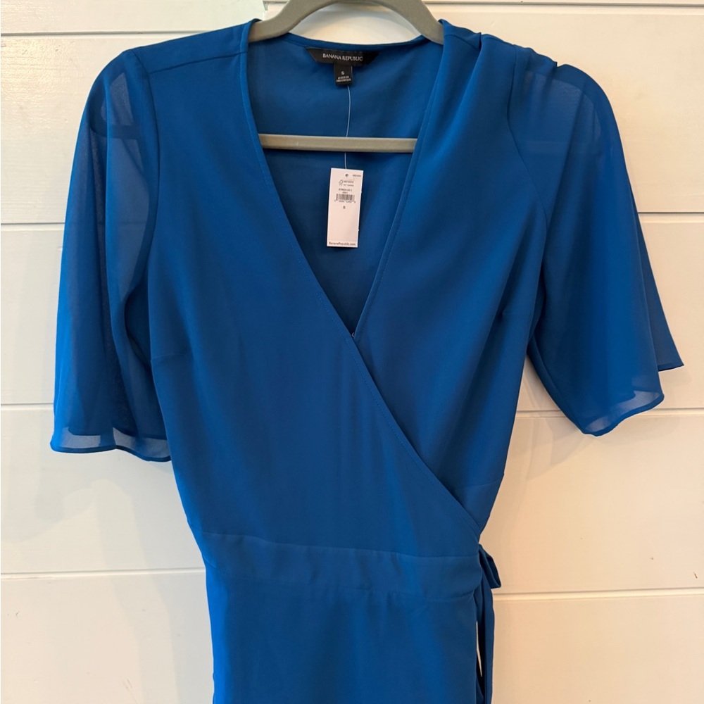 Banana Republic Blue Wrap Shirt, NWT Size S
